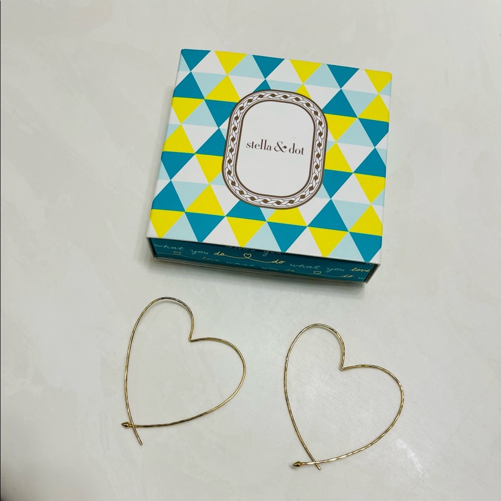 Stella & Dot Hammered Gold Hoop Earrings